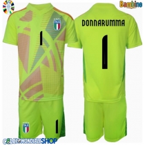 Maglie da calcio Italia Gianluigi Donnarumma #1 Portiere Prima Maglia Bambino Europei 2024 Manica Corta (+ Pantaloni corti)